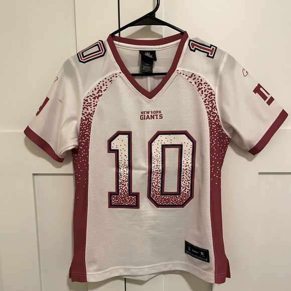 WOMEN'S ELI MANNING WHITE JERSEY - #10 FOOTBALL NEW YORK GIANTS DRIFT FASHION - Picture 2 of 3